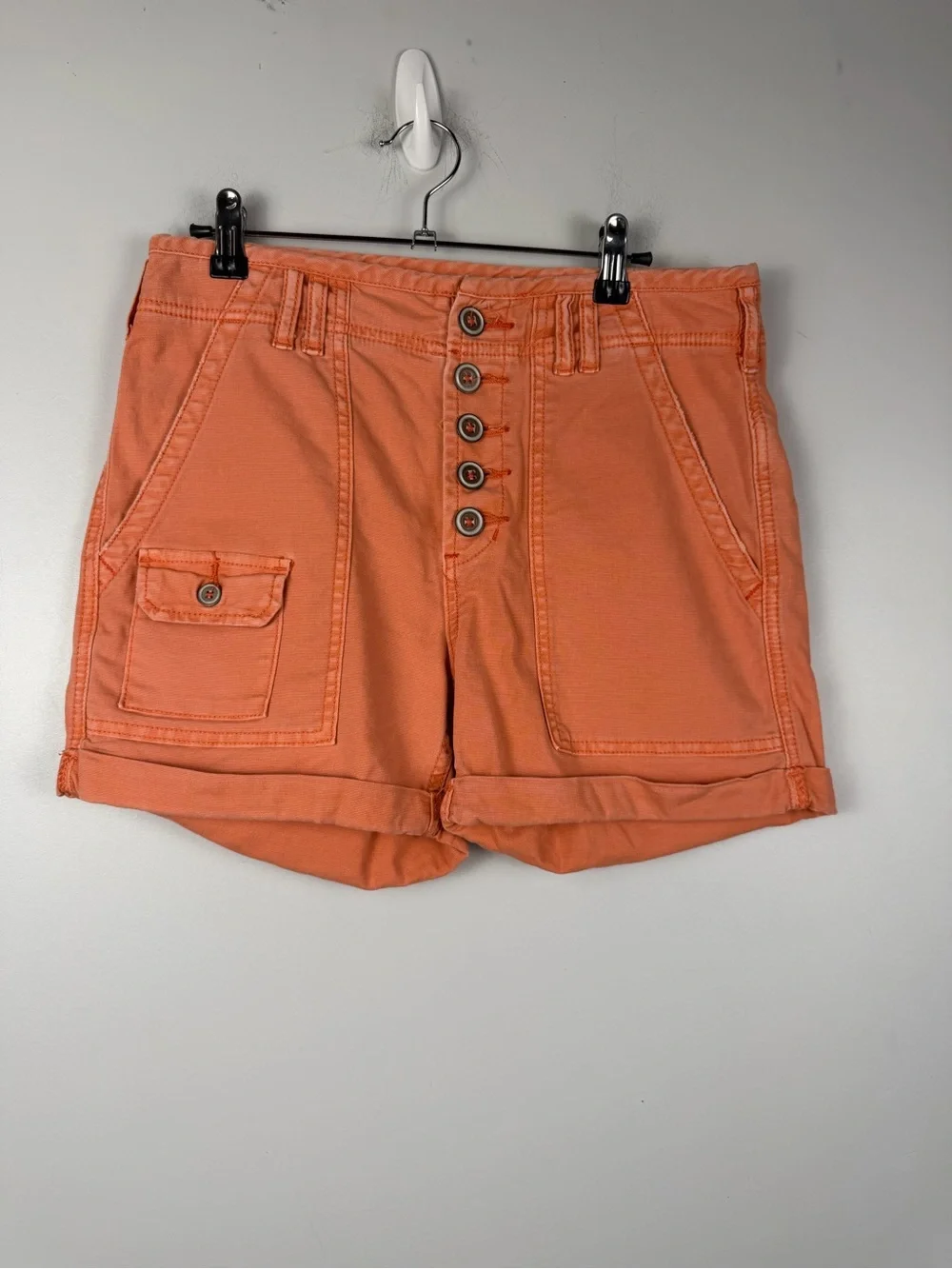 Anthropologie Pilcro Wanderer Shorts 5-Button Cargo High Waist Denim size 27